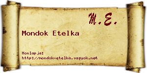 Mondok Etelka névjegykártya